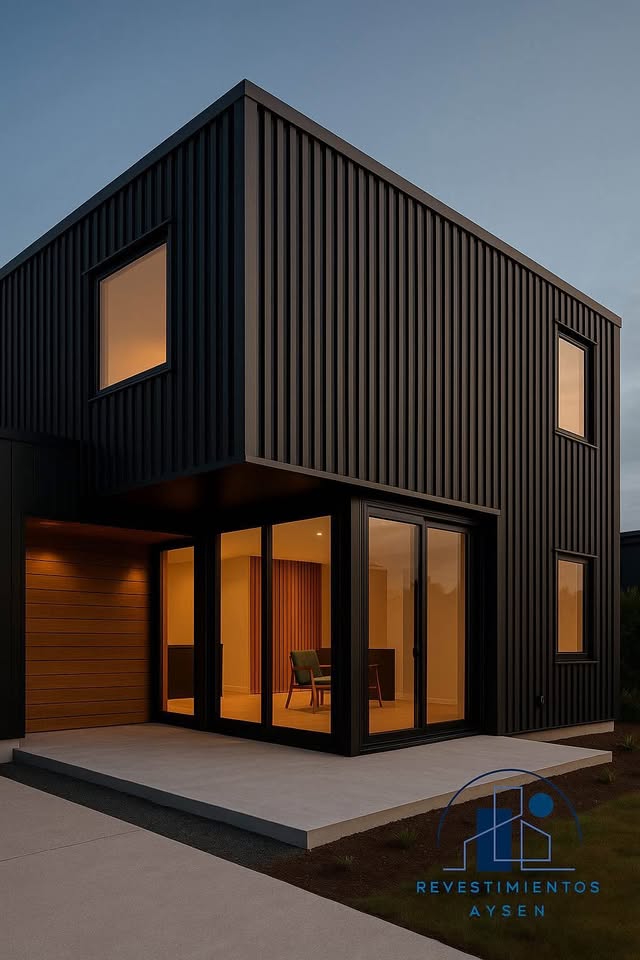 Metal Siding - NEGRO MATE - 7 TABLAS 3,80MTS X 038MTS X 16MM