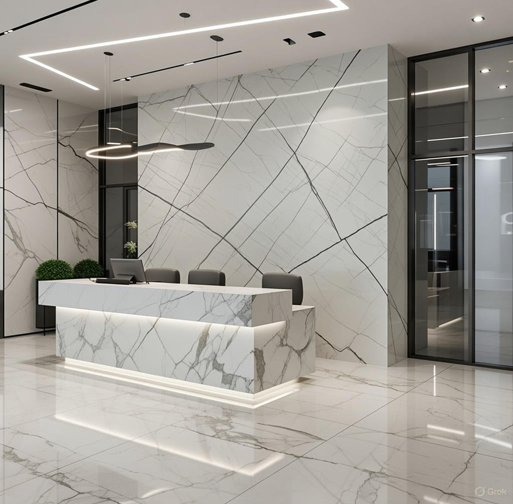 PVC Marmol - Gris Perla Hairline - 2.44x1.22x3mm