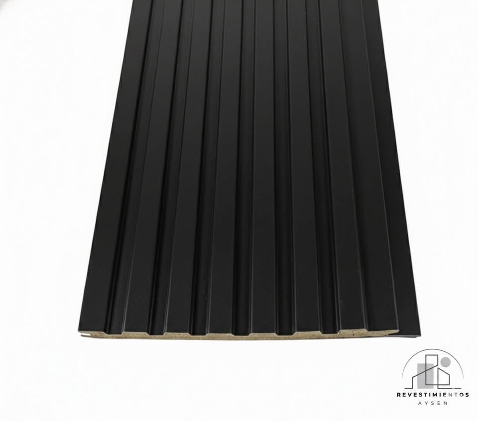 Metal Siding - NEGRO MATE - 7 TABLAS 3,80MTS X 038MTS X 16MM