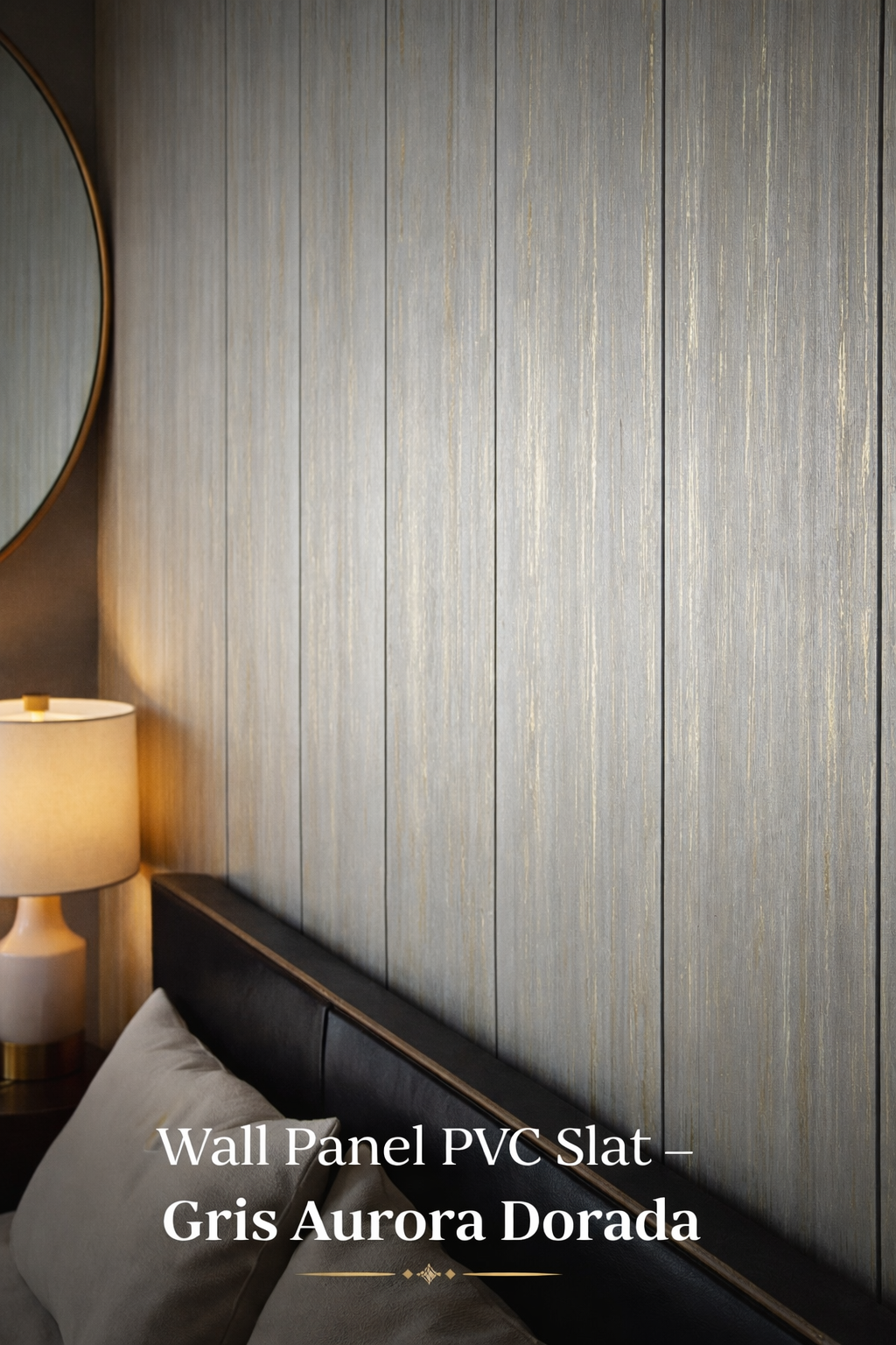 Wall Panel PVC Gris Aurora Dorada | Slat Interior