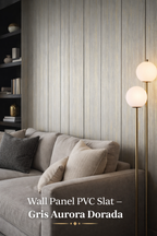 Wall Panel PVC Gris Aurora Dorada | Slat Interior