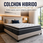 Colchón Híbrido Premium Pillow Top 2 Plazas Pocket