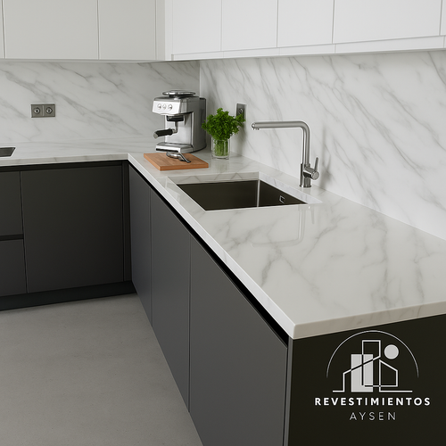 Lámina Decorativa de PVC 3 mm — Modelo WHITE CALACATA