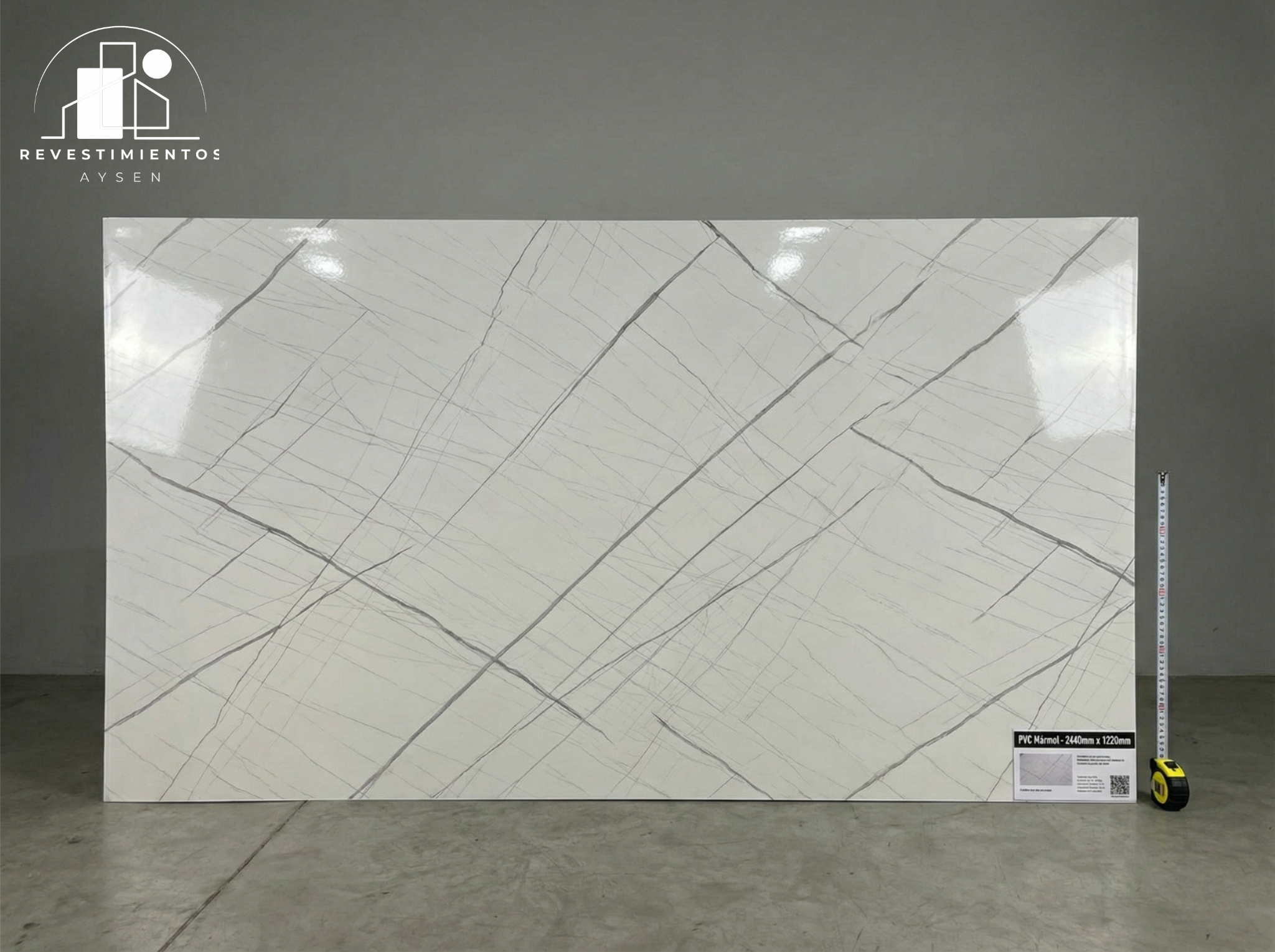 PVC Marmol - Gris Perla Hairline - 2.44x1.22x3mm