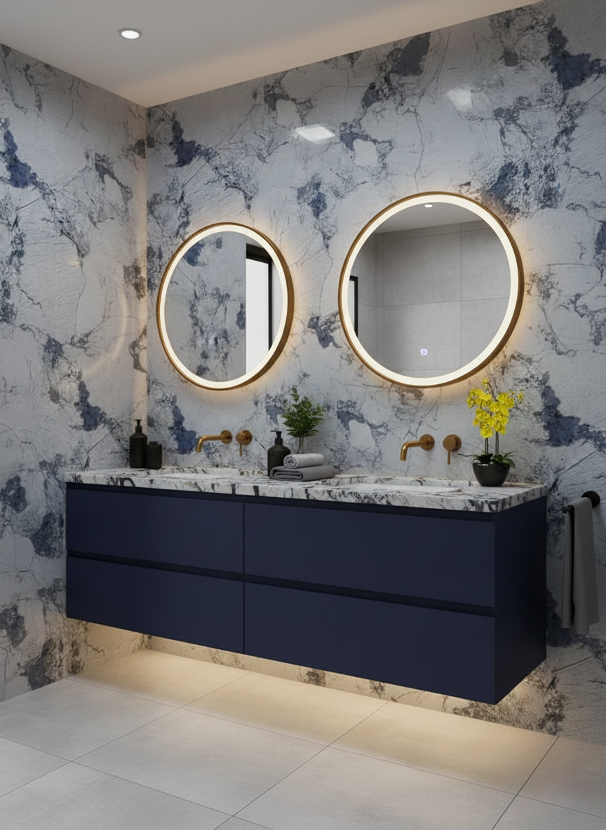 Lámina Decorativa de PVC 3 mm — Modelo BLUE MARMOL