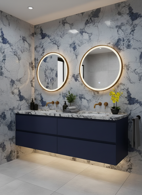 Lámina Decorativa de PVC 3 mm — Modelo BLUE MARMOL