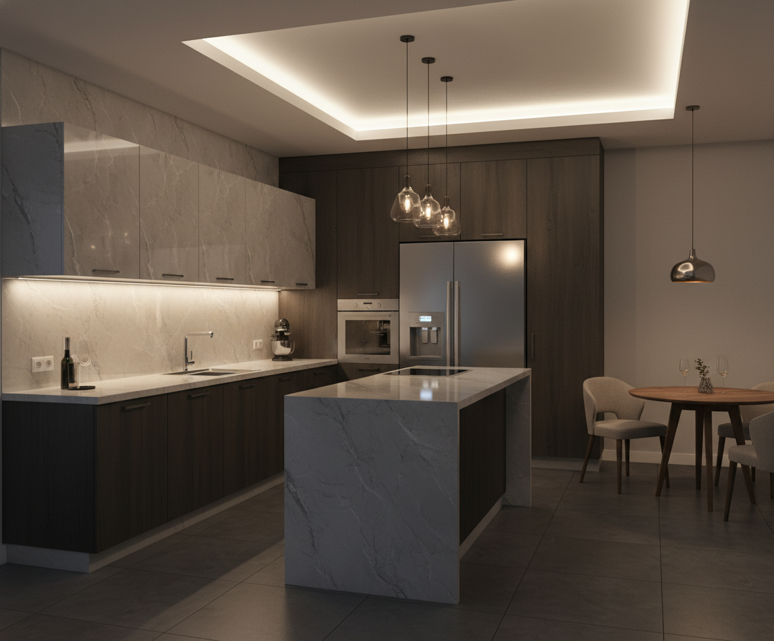 Plancha de PVC Marmol - Gris Perla - 2.44x1.22x3mm