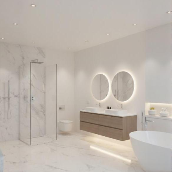 Plancha de PVC Marmol - Blanco Brillante - 2.44x1.22x3mm