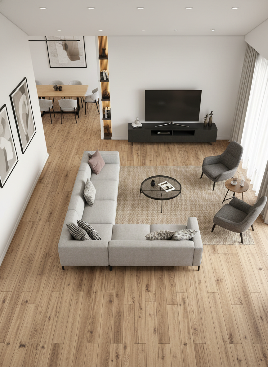 Piso SPC Vinílico Cafe claro 7,5 mm | Alto Tráfico