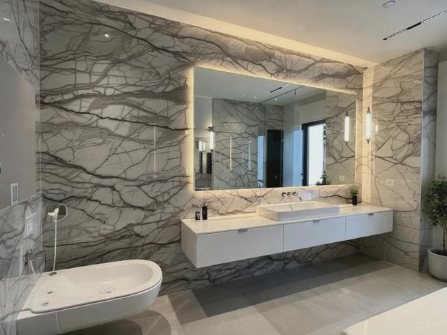 Lámina Decorativa de PVC 3 mm — Modelo Calacatta ARMANI GREY